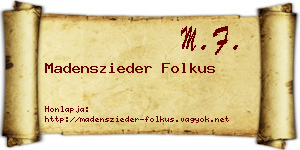 Madenszieder Folkus névjegykártya